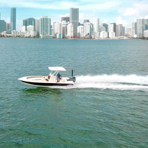 Running Shot of Boat in Miami